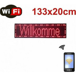 WiFi Κυλιόμενη Πινακίδα LED Μονής Όψης Αδιάβροχη SDS-8793 133x20cm Κόκκινο