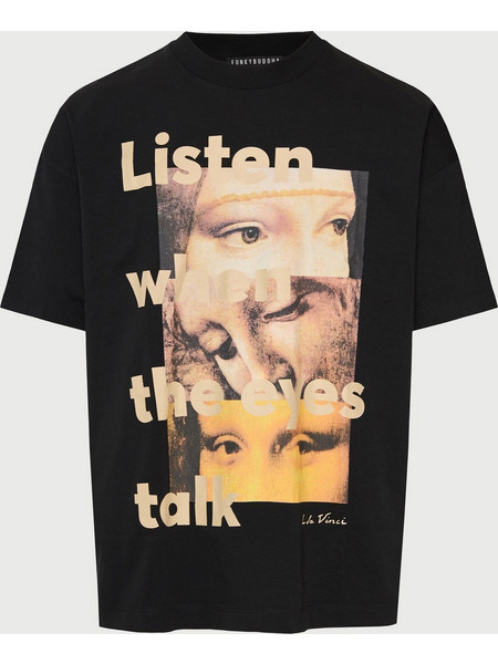 T-shirt oversized fit Da Vinci - FUNKY BUDDHA x apoh London FBU014-605-04_BLACK