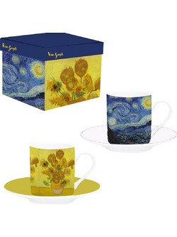 Σετ 2 Κούπες Espresso Σε Κουτί Δώρου Van Gogh 90 ml 5 cm