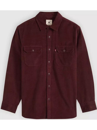Levi's Ανδρικό Πουκάμισο Βαμβακερό Καρό Μακρυμάνικο Κανονική Γραμμή Μπορντό 19573-0316