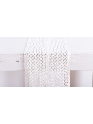 Beauty Home ΔΑΝΤΕΛΑ ΒΑΜΒΑΚΕΡΗ 23CM ΓΕΩΜΕΤΡΙΚΟ Λευκό
