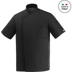 Σακάκι Σεφ EGOCHEF 100% Microfiber Ανδρικό Μαύρο με Κοντό Μανίκι Ottavio 2X-LARGE
