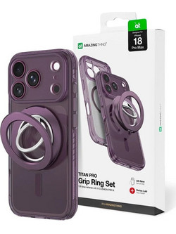 AMAZINGTHING Titan Pro Lens Ring Set Θήκη iPhone 18 Pro Max με Μαγνήτη MagSafe Purple (IP18XTRPU)