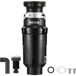 VEVOR Garbage Disposal 1/2 HP Continuous Food Waste Disposer 3820 RPM EZ Connect 1/2 hp / Metal Drain