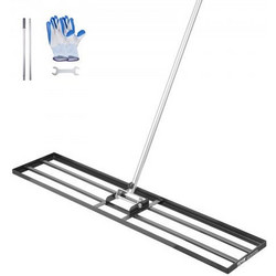 VEVOR Lawn Leveling Rake, Lawn Leveler with 83.9 in Handle, 48x10 in Ground Plate, Rust-Resistant Carbon Steel Soil Leveler, 2 Heights Adjustable, Effort Saving Lawn Leveling Tool for Yard Golf Court