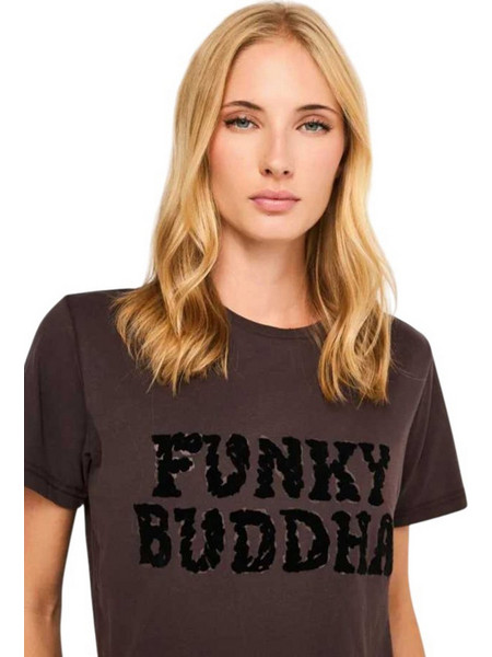 FUNKY BUDDHA W PRINTED T-SHIRTS - FBL01410704-BITTER CHOC BROWN