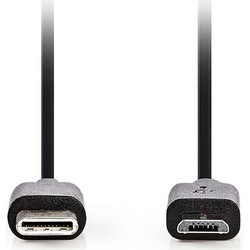 Kαλώδιο Nedis USB 2.0 CCGL60750BK10 USB-C Male - USB Micro-B Male 60W - 1m - Μαύρο