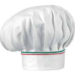 Σκούφος σεφ λευκός 100% βαμβακερός Italy Piping