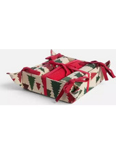 Καλαθι με Ποτηροπανα 3 τμχ Chrs Trees 40x70 nef nef Homeware Ecru/red 3x(40x70)