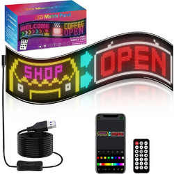 GLOBOSTAR(R) MATRIX GLB-106-0011 Εύκαμπτη Κυλιόμενη Ψηφιακή Επιγραφή 93x20cm P4.5 192x32 Pixel LED 20W AC 220-240V Αδιάβροχο IP65 Πολύχρωμο RGB - Bluetooth Control μέσω iPIXEL APP - Μ93 x Π0.4 x Υ20cm