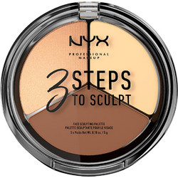 Nyx 3 Steps To Sculpt 02 Light Bronzer & Highlighter Palette