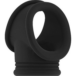 Sono 48 Cockring with Ball Strap Ελαστικό Δαχτυλίδι Πέους & Όρχεων 6.2cm Μαύρο