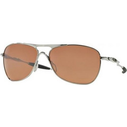 Oakley Crosshair OO 4060 02 Ανδρικά Γυαλιά Ηλίου Οβάλ Μεταλλικά Λευκά με Καφέ Polarized Φακό