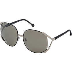 Loewe SLWA02 583X Γυναικεία Γυαλιά Ηλίου Τετράγωνα Μεταλλικά Ασημί Μαύρα με Μαύρο Polarized Φακό