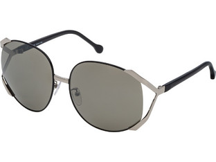 Loewe SLWA02 583X Γυναικεία Γυαλιά Ηλίου Τετράγωνα Μεταλλικά Ασημί Μαύρα με Μαύρο Polarized Φακό
