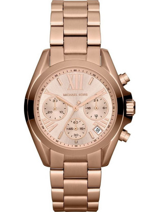 Michael Kors Bradshaw Γυναικείο Ρολόι Χρονογράφος με Ροζ Χρυσό Μεταλλικό Μπρασελέ MK5799