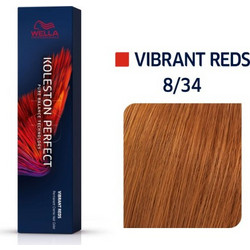 Wella Koleston Perfect Me+ Vibrant Reds 8/34 Ξανθό Ανοιχτό Χρυσό Κόκκινο Μόνιμη Βαφή Μαλλιών 60ml