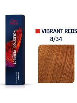 Wella Koleston Perfect Me+ Vibrant Reds 8/34 Ξανθό Ανοιχτό Χρυσό Κόκκινο Μόνιμη Βαφή Μαλλιών 60ml