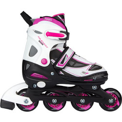Nijdam Inline Skate Junior Inline Αυξομειούμενα Rollers Παιδικά Άσπρα Ροζ 52SL-FWZ
