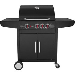 Thermogatz GS Grill Lux Ψησταριά Υγραερίου με 3 Εστίες και Πλαϊνό Μάτι 3kW Επιφάνειας 60x42cm 03.313.205