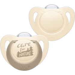 Nuk For Nature Ανατομικές Ορθοδοντικές Πιπίλες Σιλικόνης 0-6m Λευκό 2τμχ