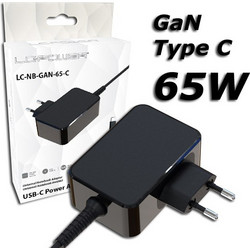 LC-Power USB-C Φορτιστής Laptop 65W 20V 3.25A με Ενσωματωμένο Καλώδιο Τροφοδοσίας LC-NB-65-C