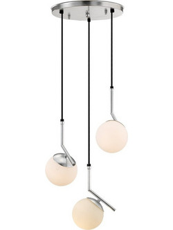 Dits Lighting Κρεμαστό Φωτιστικό Οροφής Μπάλα Τρίφωτο E14 Ασημί V53-740-R3