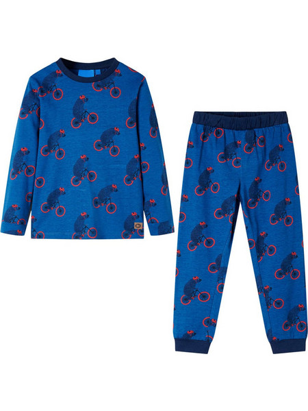 Vidaxl Παιδική Πιτζάμα Βαμβακερή Χειμωνιάτικη Royal Blue 13360