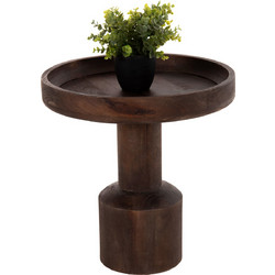 HomeMarkt Cramm Τραπεζάκι Σαλονιού Στρογγυλό Ξύλινο HM9700