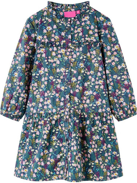 vidaXL Παιδικό Φόρεμα Floral Μπλε 14410