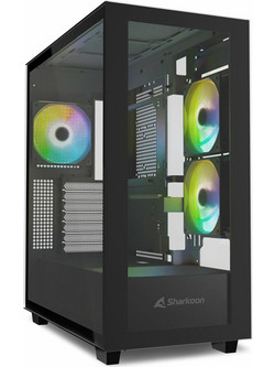 Sharkoon Rebel C60 RGB Black Gaming Midi Tower Κουτί Υπολογιστή RGB με Πλαϊνό Παράθυρο