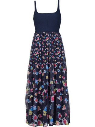 Desigual Vancouver Midi Καλοκαιρινό Καθημερινό Φόρεμα Floral Navy Μπλε 24SWVK58-5001