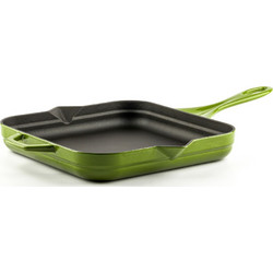 Hosse Kitchen Μαντεμένιο Τηγάνι Εμαγιέ Επίστρωση Τετράγωνο Bamboo 28cm