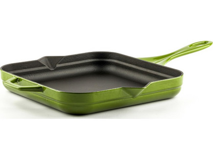 Hosse Kitchen Μαντεμένιο Τηγάνι Εμαγιέ Επίστρωση Τετράγωνο Bamboo 28cm