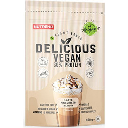 Nutrend Delicious Vegan Latte Macchiato Φυτική Πρωτεΐνη Χωρίς Λακτόζη & Γλουτένη 450gr