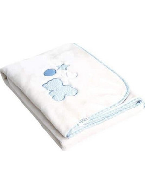 KikkaBoo My Little Bear Κουβέρτα Αγκαλιάς Βελουτέ Blue 80x110cm