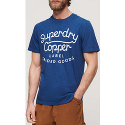 Superdry Copper Label Script Ανδρικό Αθλητικό T-Shirt Royal Blue M1011905A-2AM