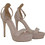 BC Γυναικεία Πέδιλα Suede Nude με Λεπτό Ψηλό Τακούνι 12-620-N