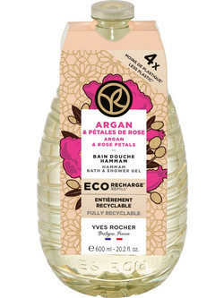 Yves Rocher Argan & Rose Petals Αφρόλουτρο σε Gel Refill 600ml