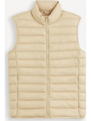 Celio Fulock Αμάνικο Ανδρικό Μπουφάν Puffer Μπεζ