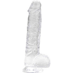 Loving Joy Silicone Ρεαλιστικό Dildo με Βεντούζα & Όρχεις 16.5cm Clear