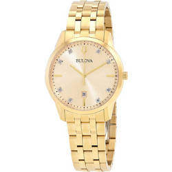 Bulova Sutton Ανδρικό Ρολόι με Χρυσό Μεταλλικό Μπρασελέ 97D123