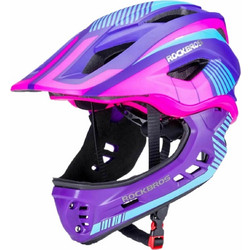 Rockbros TT-32SBPP Παιδικό Κράνος Ποδηλάτου Βουνού / Downhill / BMX / Dirt Full Face Μωβ Ροζ
