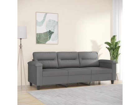 vidaXL Τριθέσιος Καναπές Microfiber Ανθρακί 210x77x80cm 359569