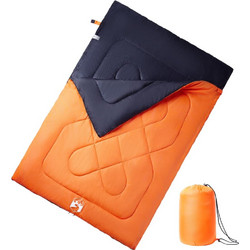 vidaXL Sleeping Bag Διπλό 3 Εποχών Πορτοκαλί 94452