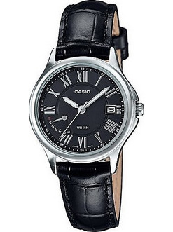 Casio Γυναικείο Ρολόι με Μαύρο Δερμάτινο Λουράκι LTP-E116L-1A