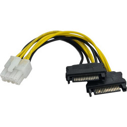 Powertech CAB-W039 Καλώδιο Τροφοδοσίας 8-Pin EPS to 2 x 15-Pin SATA III 0.15m Multicolor