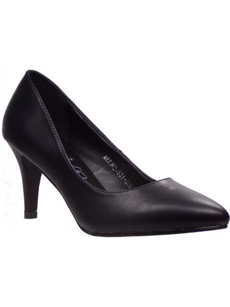 Smart Shoes Γόβες Δερμάτινες με Λεπτό Ψηλό Τακούνι Μαύρες S31-0082