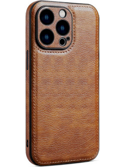 Bodycell Prestige Leather Back Cover Brown (iPhone 12 Pro)