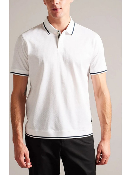 Ted Baker Ανδρική Μπλούζα Polo Κοντομάνικη Λευκή 272573